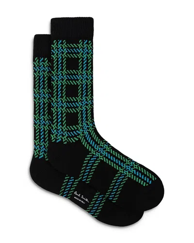 Paul Smith Check Pattern Socks In Black