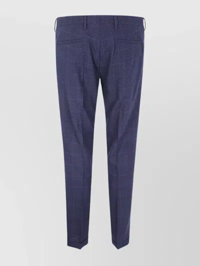 Paul Smith Check Pattern Trousers With Side And Back Pockets In Blue