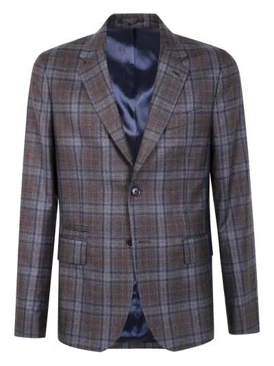 PAUL SMITH CHECK-PATTERN WOOL BLAZER