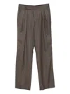 Paul Smith Check Pleated Trousers In Brown