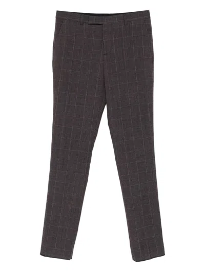 Paul Smith Check-print Trousers In Brown