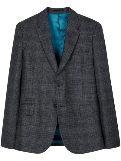 Paul Smith Checked Blazer In Blue