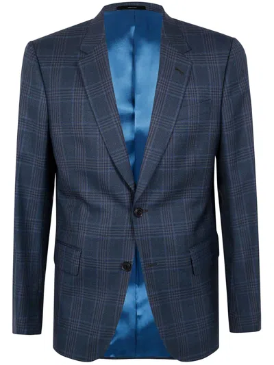 Paul Smith Checked Blazer In Blue