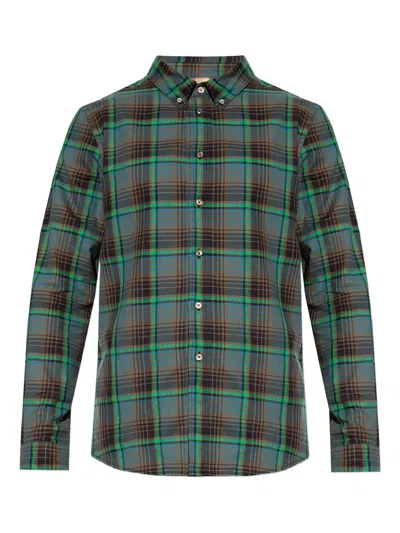 Paul Smith Long Sleeve Button-down Shirt With Plaid Design In Multi