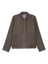 Paul Smith Checked-pattern Zip-fastening Overshirt In Brown