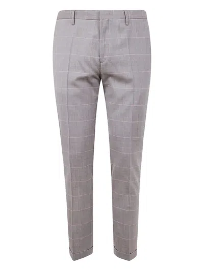 Paul Smith Checked-pattern Tailored Trousers In Brown