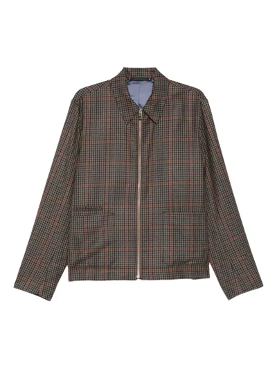 PAUL SMITH CHECKED-PATTERN ZIP-FASTENING OVERSHIRT
