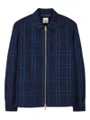 Paul Smith Checked-pattern Zip-front Shirt Jacket In Blue