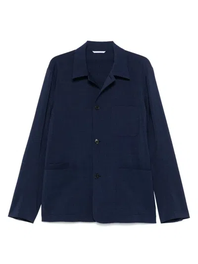 Paul Smith Delave Linen Chore Jacket In Blue