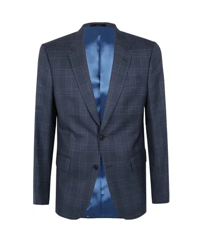 Paul Smith Checked Suit Coat In Black
