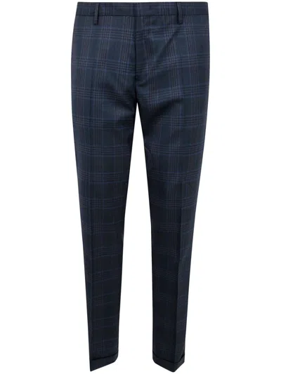 Paul Smith Checked Trousers In Blue
