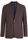 Paul Smith Checked Wool Blazer In Burgundy