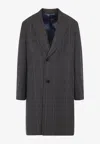 Paul Smith Men's Overcoat With Notch Lapel And Back Belt Detail In Gray