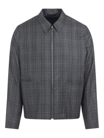 PAUL SMITH CHECKED ZIP-FRONT JACKET