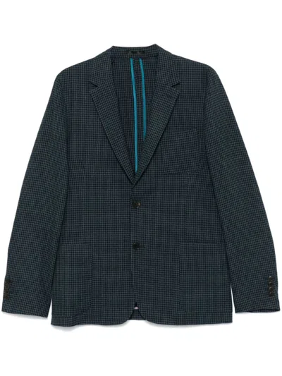 Paul Smith Checkered Blazer In Blue