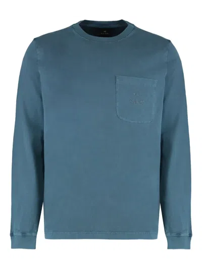 Paul Smith Chest-pocket Long-sleeve T-shirt In Blue