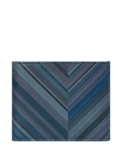 Paul Smith Chevron-pattern Bifold Wallet In Blue