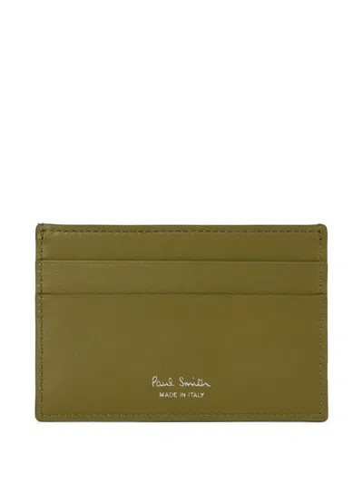 Paul Smith Chevron-pattern Cardholder In Brown