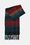 Paul Smith Fringed Check Scarf In Multi