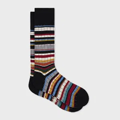 Paul Smith Chunky 'signature Stripe' Ribbed Socks Multicolour