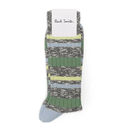 Paul Smith Chunky Stripe Socks In Green