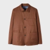 Paul Smith Cinnamon Overdyed Wool-cashmere Flannel Work Jacket Brown In Brown