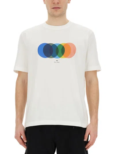 Paul Smith Circles T-shirt In Cream