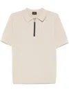 Paul Smith Classic Collar Zip Closure Polo Shirt In Neutrals