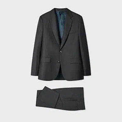 Paul Smith Classic-fit Black Sharkskin Wool Suit In Gray
