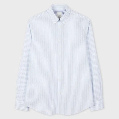 Paul Smith Classic-fit Light Blue Mixed-stripe Shirt