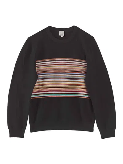 Paul Smith Classic Row Strip Shirt Ps In Black