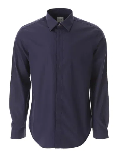Paul Smith Classic Shirt Pulsino Lines In Blue