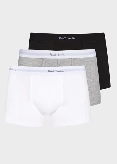 PAUL SMITH CLASSIC TRI-COLOUR ORGANIC-COTTON BOXER BRIEFS THREE PACK MULTICOLOUR
