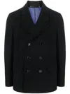 Paul Smith Men Wool And Cashmere Blend Double-breasted Blazer In Black