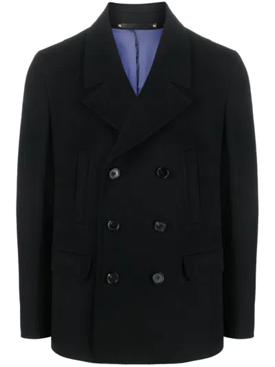 Paul Smith Classic Wool And Cashmere Double-breasted Blazer For Men In Black