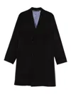 Paul Smith Cashmere Tailored Coat With Notched Lapel In Black
