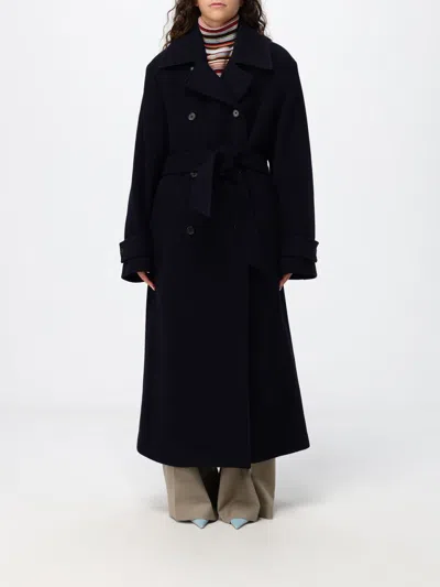 Paul Smith Coat Woman Color Navy In Black