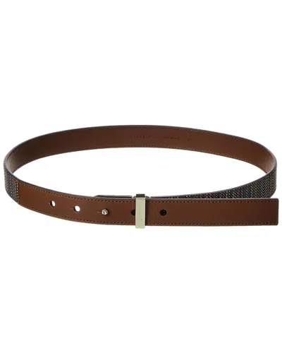 Paul Smith Coated Canvas & Leather Belt In Brown