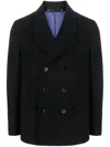 Paul Smith Men Wool And Cashmere Blend Double-breasted Blazer In Black