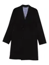 Paul Smith Cashmere Tailored Coat With Notched Lapel In Black