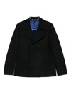 Paul Smith Double-breasted Long Sleeve Coat Featuring Pockets In Black