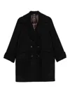 Paul Smith Double-breasted Coat Featuring Flap Pockets In Black