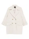 Paul Smith Double-breasted Coat Featuring Flap Pockets In Neutral