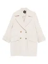 Paul Smith Double-breasted Coat Featuring Flap Pockets In White