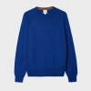 Paul Smith Cobalt Blue Cashmere Crew Neck Sweater In Blue