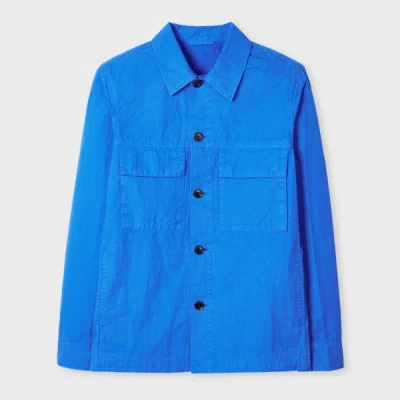 Paul Smith Cobalt Blue Cotton-linen Overshirt