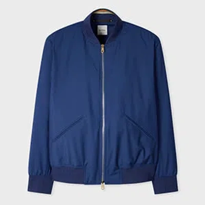 Paul Smith Cobalt Blue 'storm System' Wool Bomber Jacket