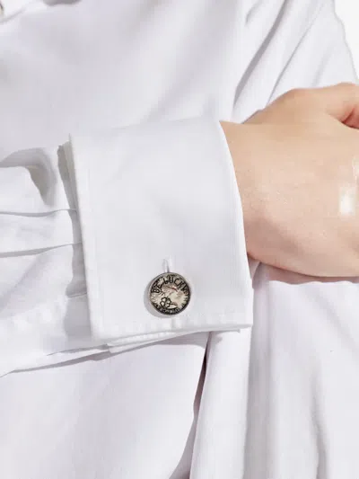 Paul Smith Coin-detail Cufflinks In Silver
