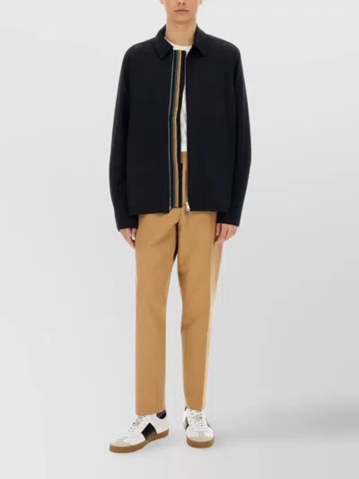 Paul Smith Collared Neck Long Sleeves Side Pockets In Black