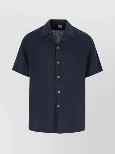 Paul Smith Collared Shirt With Short Sleeves In Blue